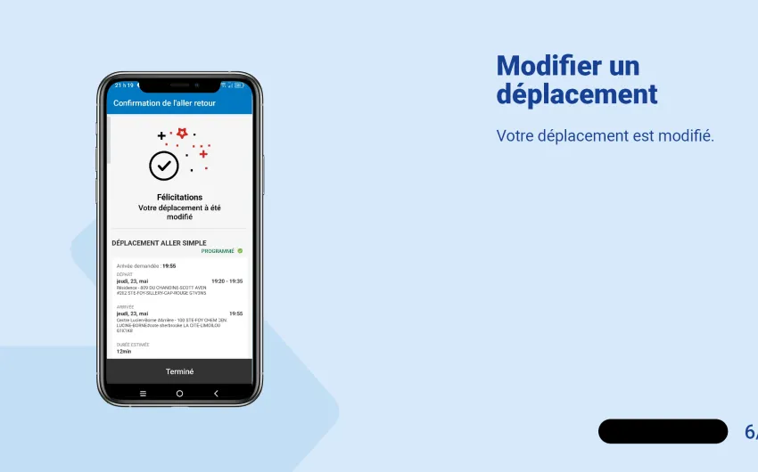 Votre déplacement est modifié