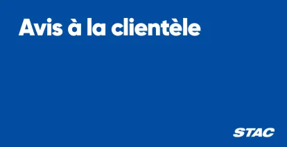 Avis à la clientèle